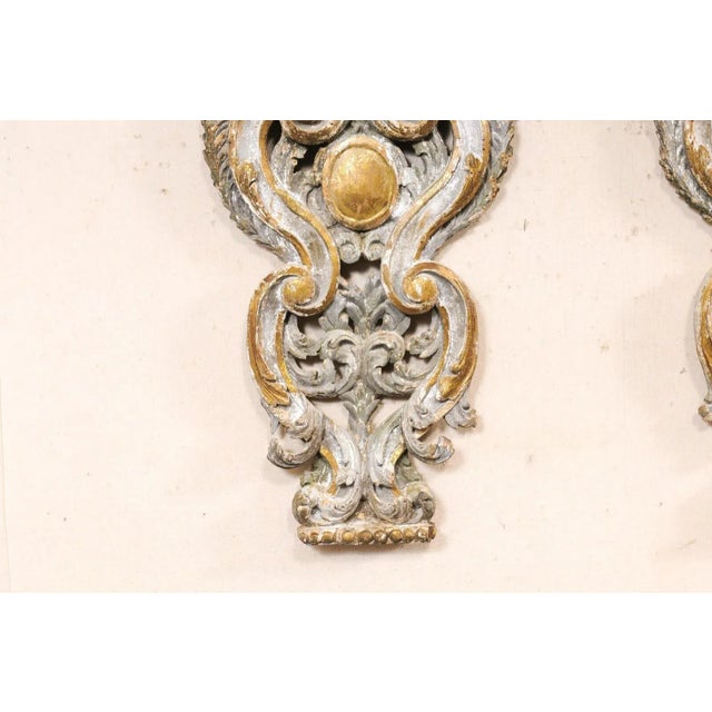 Wood Pair of 18th Century Italian Pierce-Carved Wall Corbels For Sale - Image 7 of 10