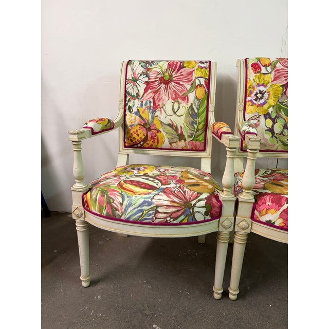 1960s French Vintage Directoire Style Armchairs For Sale - Image 5 of 12