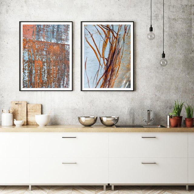 Contemporary Pair of Abstract Industrial Photographs, Abstract Art Prints, Set of Two 16 X 24" Fine Art Photography Prints, Rust Artworks For Sale In Boston - Image 6 of 8