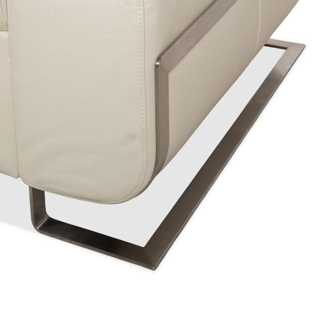 Cream Leather 007 Three-Seater Sofa with Electric Function from Joop For Sale - Image 8 of 15