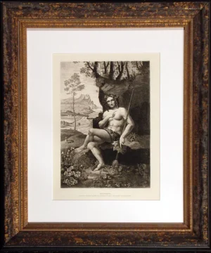 Vintage Engraving "Bacchus" 1886 Masterpieces of Italian Art Photogravure