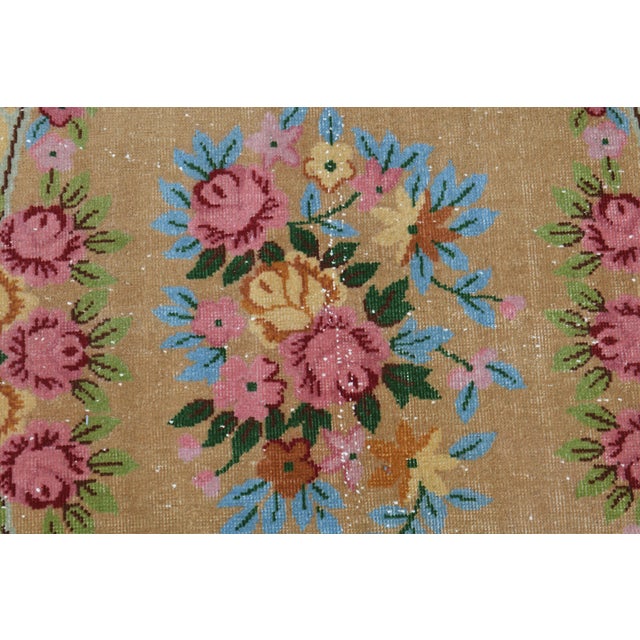 1970s Vintage Persian Handmade Wool Cotton Green Area Rug For Sale - Image 9 of 11