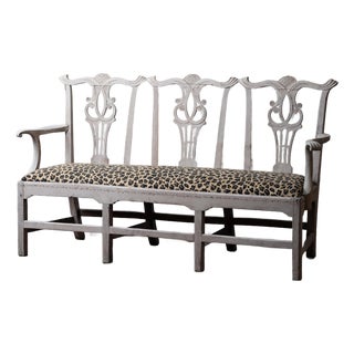 Bleached George III Triple Chair-Back Settee, 19th Century For Sale