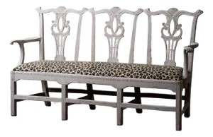 Bleached George III Triple Chair-Back Settee, 19th Century