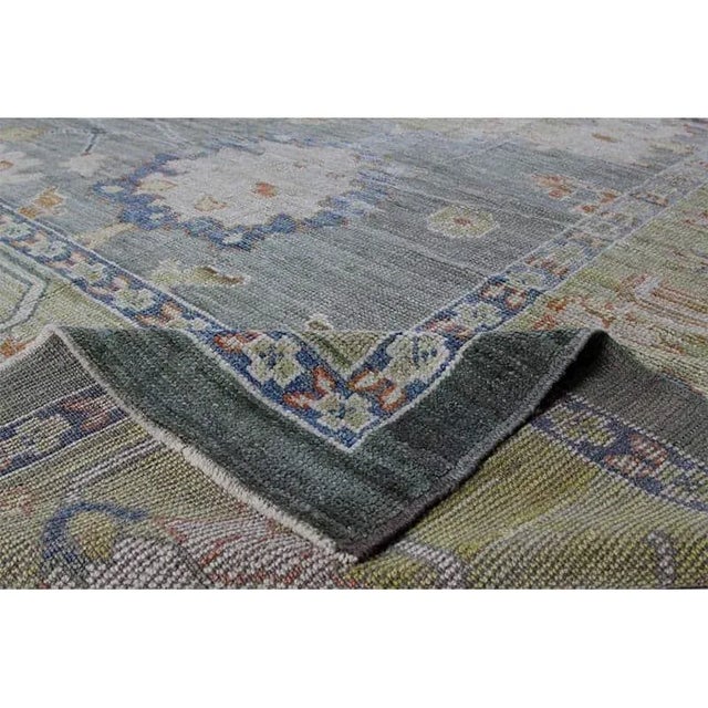 Traditional Handwoven Persian Oushak Area Rug 13’4″ X 19’3″ For Sale - Image 3 of 13
