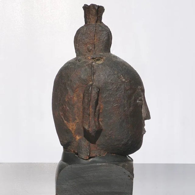 Metal Song to Ming Dynasty Cast Iron Daoist Buddhist Head For Sale - Image 7 of 10
