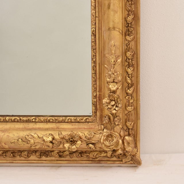 Glass Louis Philippe Gold Leaf Mirror For Sale - Image 7 of 10