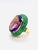 Art Deco Bochic “Orient” Vintage Natural Amethyst and Ring Set In 18 K Gold & Silver For Sale - Image 3 of 9