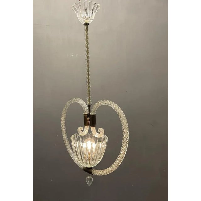 Art Deco Murano Glass Lamp by Ercole Barovier, 1950s For Sale - Image 3 of 10