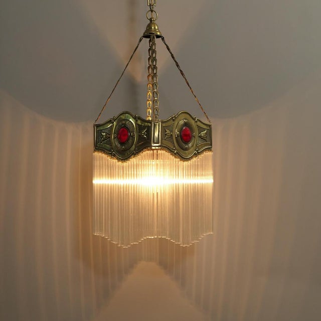 Art Nouveau Glass Rod Hanging Light, 1890s For Sale - Image 11 of 13