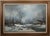 Wood Mid 20th Century Large Signed H. Wood Original Oil Painting of European Winter Village Landscape – Framed For Sale - Image 7 of 16