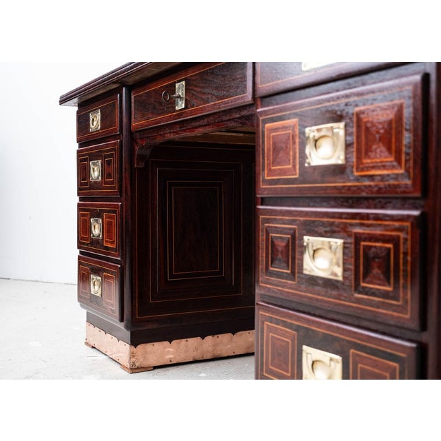 Art Nouveau Gentleman's Writing Desk by Bernhard Ludwig, 1890s For Sale - Image 3 of 18