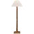 Chapman & Myers by Visual Comfort Signature Strie Buffet Lamp in Gilded Iron with Linen Shade For Sale