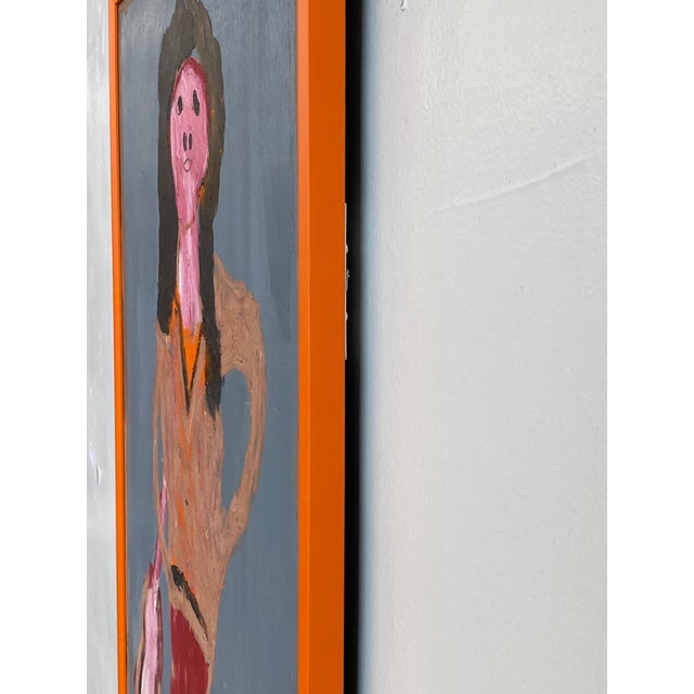 American 1990s Jimmy Lee Sudduth Painting “Farmers Kid” Self Taught Art Vintage, Framed For Sale - Image 3 of 12
