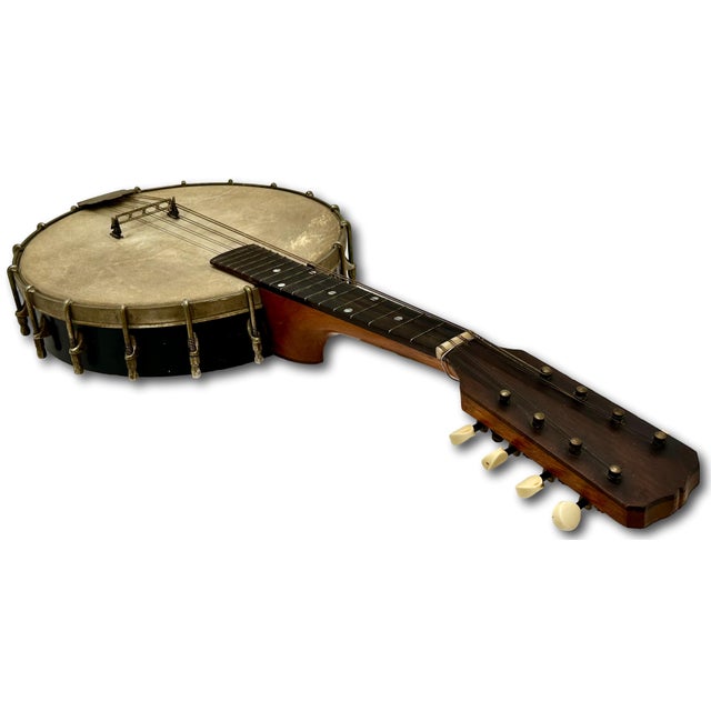 Authentic American Antique Small 8 String Banjo Style Musical Instrument for Decoration - Circa Early 1900s For Sale - Image 15 of 18
