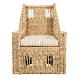 Ralph Lauren Organic Modern Woven Seagrass Wicker Armchair For Sale