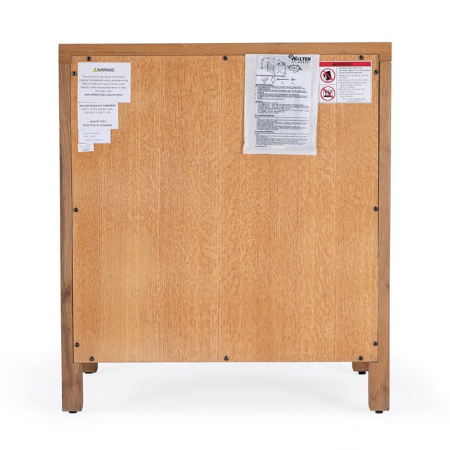 Beige Mesa 25 in. W Rectangular Cane and Solid Wood 3 Drawer Nightstand, Natural & Cane For Sale - Image 8 of 11
