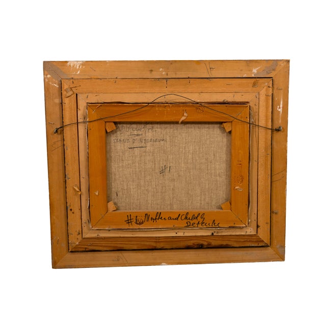 Brown Pierre Eugène Duteurtre Mother & Child #1 Signed Impressionist Oil Painting For Sale - Image 8 of 10