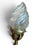 Metal Fulvio Bianconi Style Murano Blue Art Neoclassical Gilt Mercury/Hermes Figural Newel Floor Lamp With Frosted Flame Shade For Sale - Image 7 of 7