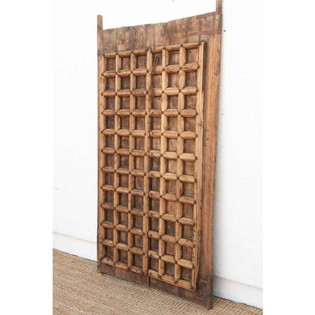 Brown Early 1800's Jaisalmer Carved Teak Doors For Sale - Image 8 of 11