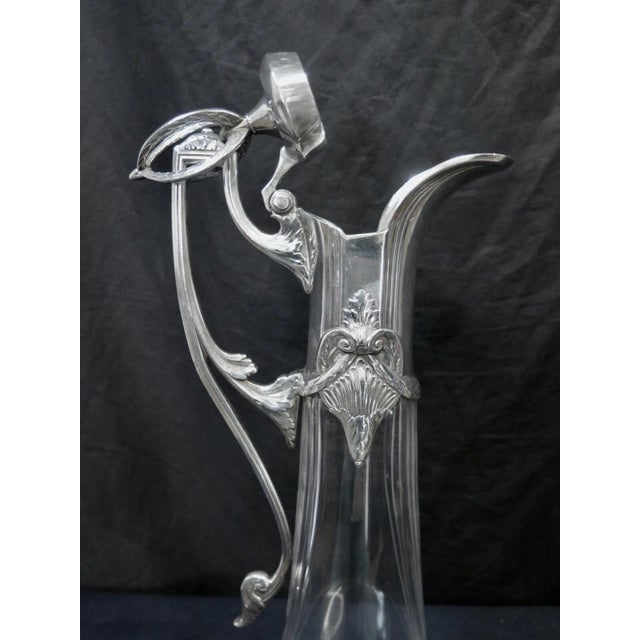 Early 20th Century WMF Crystal & Nickel Plate Wine Claret For Sale - Image 12 of 12