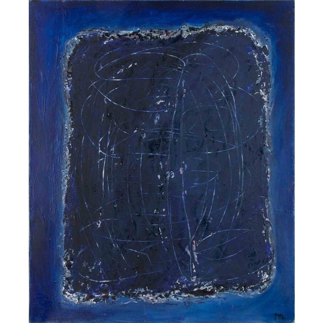 Pierre Mantra, Abstract Composition, Oil Painting, 1970s For Sale - Image 6 of 6