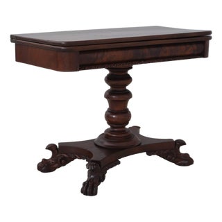 Antique American Empire Mahogany Game Table For Sale