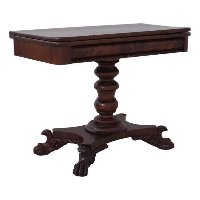 Antique American Empire Mahogany Game Table For Sale