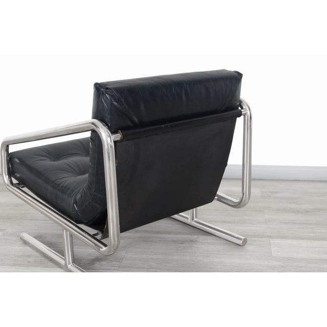 Mid-Century Modern Leather and Aluminum Lounge Chairs For Sale - Image 13 of 13