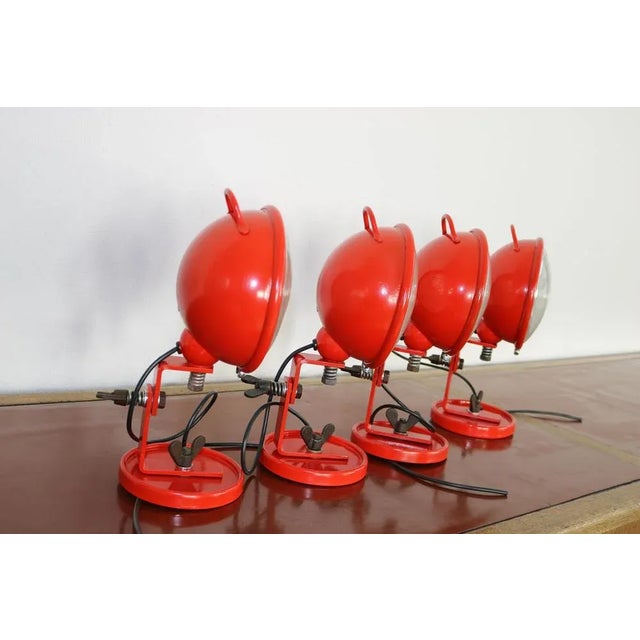 Red Jeep Wall Lights by Cesare Leonardi and Franca Stagi for Lumenform, Set of 4 For Sale - Image 3 of 18