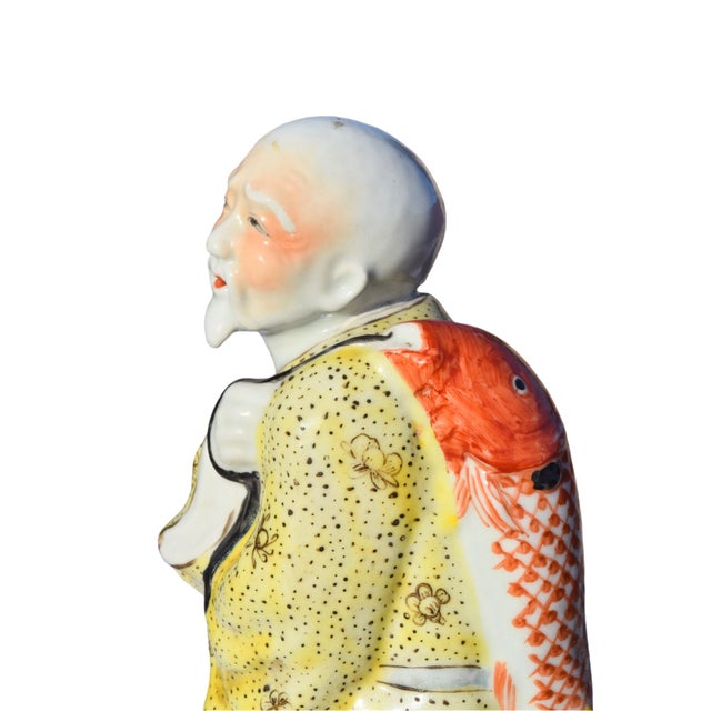 White Pair of Chinese Scholar Porcelain Figurines For Sale - Image 8 of 15