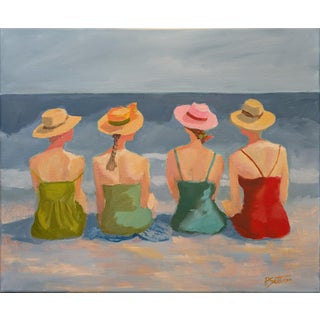 Ladies at the Beach, Original Painting by Paul Scaturro For Sale