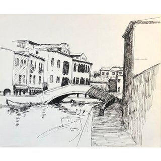 1970s Venetian Drawing by Hayward Cirker For Sale