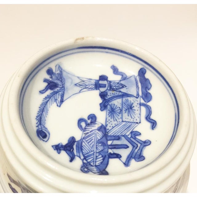 Chinese Blue & White Porcelain Salt Cellars by Kangxi, Set of 2 For Sale - Image 9 of 11