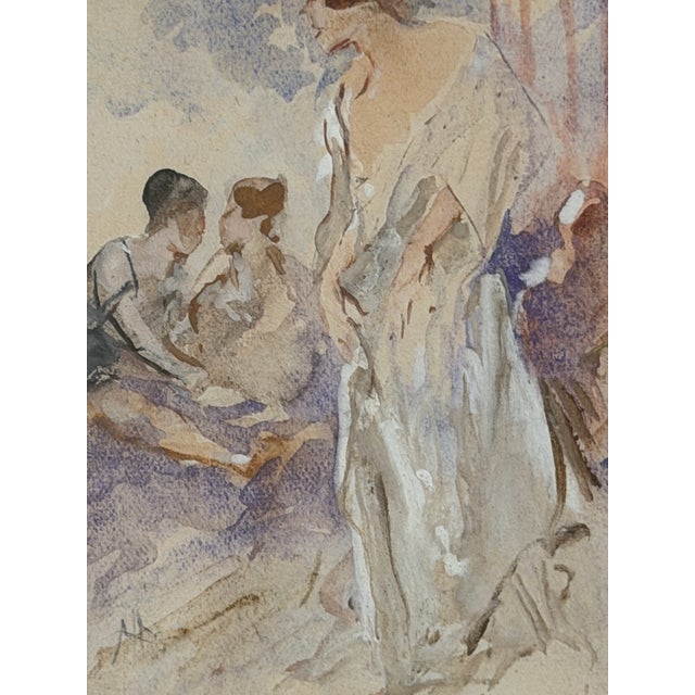 Pompeo Mariani, Female Figures, 19th Century, Watercolor For Sale - Image 6 of 8