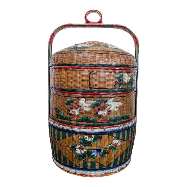 Antique Chinese Wedding Basket For Sale