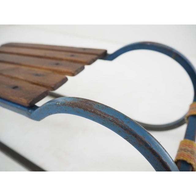 Vintage Children's Sleigh in Steel and Wood, 1920 For Sale - Image 10 of 15