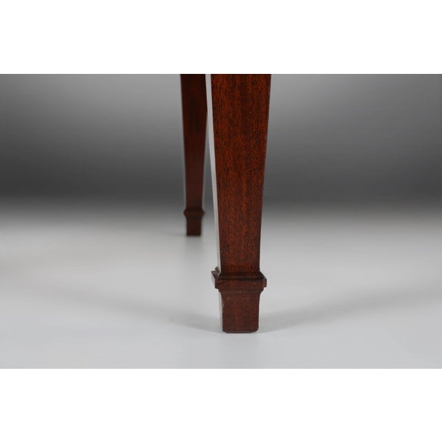 Wood Vintage Belgian Empire‑Style Armchair in Wood and Red Velvet, 1950s For Sale - Image 7 of 11