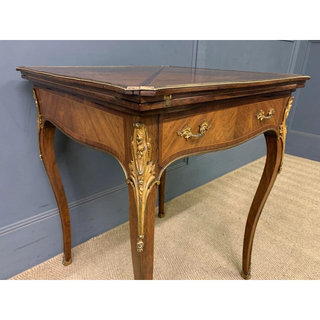 Inlaid Rosewood Envelope Card Table by Maple & Co., 1890 For Sale - Image 4 of 18