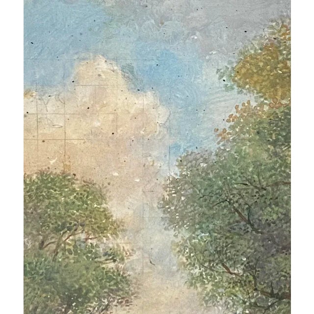1960s Vintage Impressionist Landscape Victorian Garden Watercolor Painting Richard Gabriel Chase For Sale - Image 5 of 7