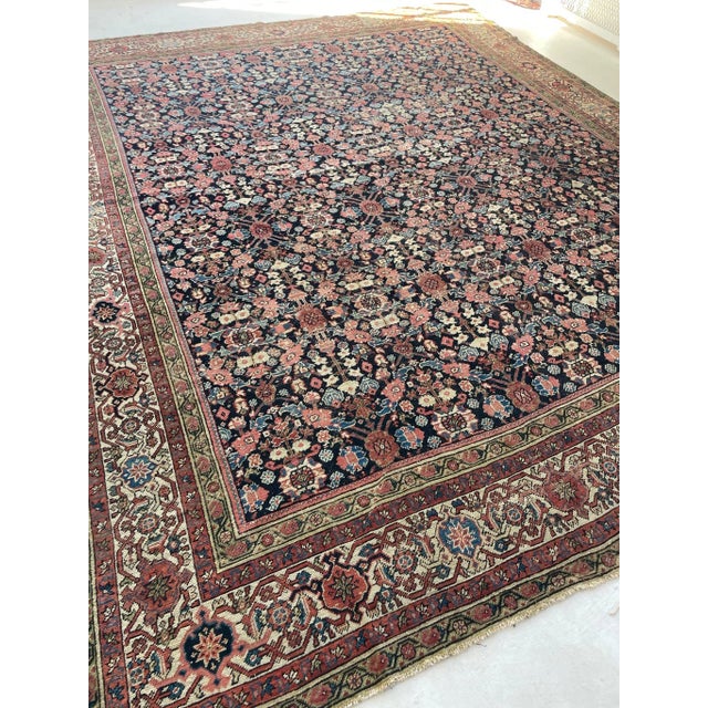 Lattice Pattern Antique Feraghan Rug - 10.2 X 12.10 For Sale - Image 11 of 12