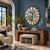 A large 41 silver-leaved modern wall mirror that's effective for adding a striking glam Hollywood Regency accent to your...