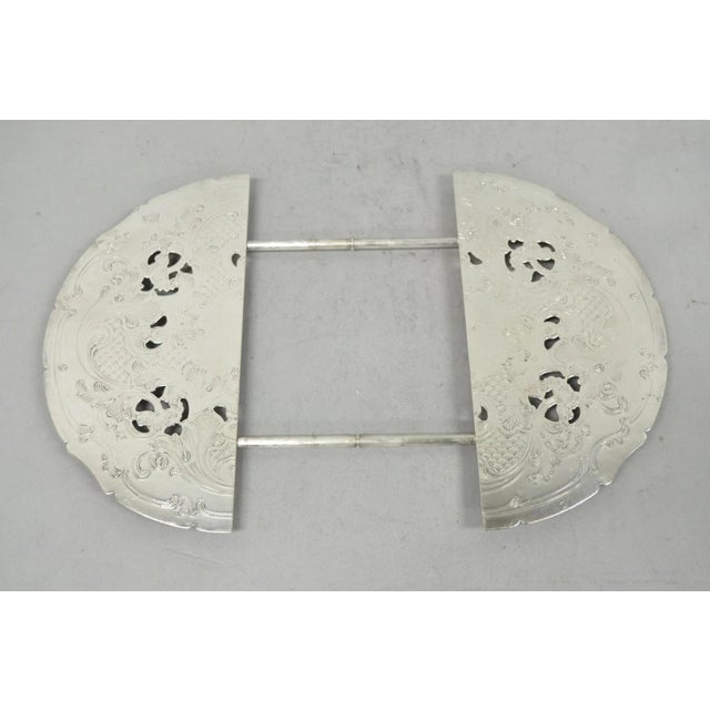 Gorham Vintage Gorham Yc49-1 Victorian Silver Plated Expanding Pot Trivet Hot Plate For Sale - Image 4 of 11