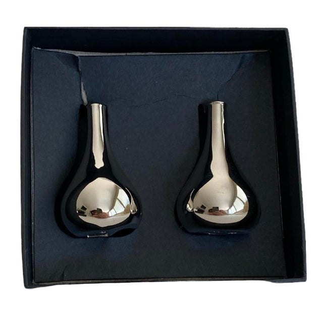 Dansk Nickel Plated Onion Tear Drop Shaped Tiny Taper Candle Holders