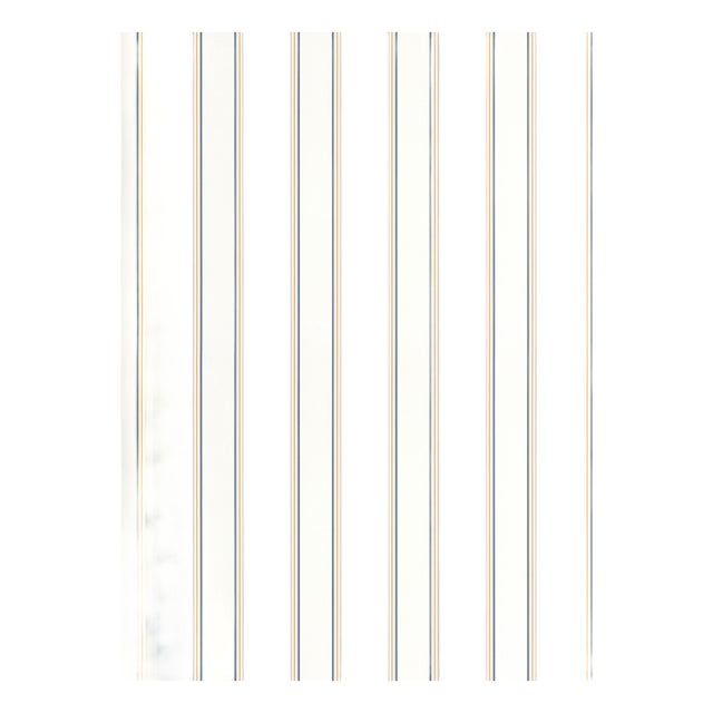 Sample - The House of Scalamandré Accordion Stripe Wallpaper, Indigo For Sale