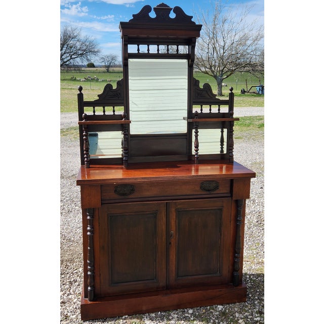 Antique English Edwardian Chiffonier Sideboard, Circa 1900's What a breath-taking statement this beauty makes, oh the...