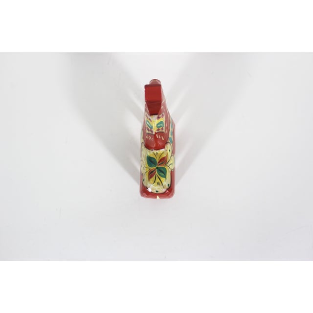Red Vintage Swedish Dala Horse by Grannas a Olssons Folk Art Red Orange For Sale - Image 8 of 9