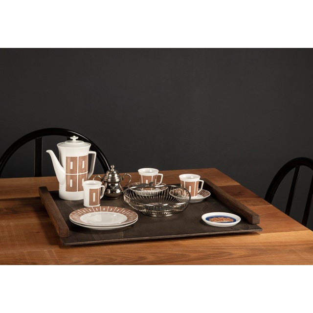 Mid-Century Modern Tête-À-Tête for Two on Wooden Tray by Victoria La Couronne for Fürstenberg, 1960s, Set of 14 For Sale - Image 17 of 18