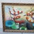 Vintage Koi Fish Painting Framed Oil on Board For Sale - Image 10 of 12