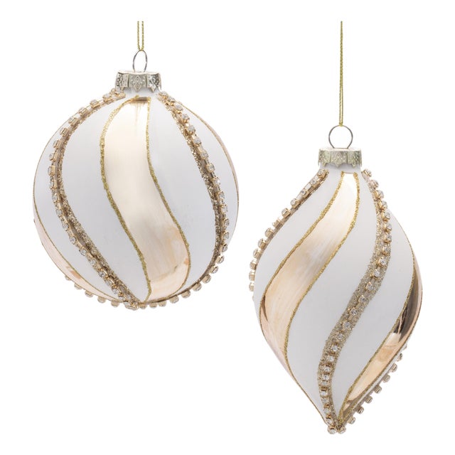 Glass Round Ornaments (Set of 6) For Sale